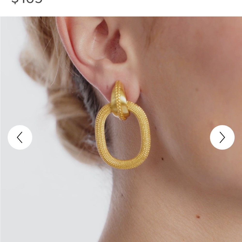 Julie Vos Gold Cheval Doorknocker Earring - Picture 2 of 5